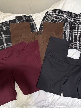 New York & Company Boot Cut & Flare Pants - Black, Brown, Burgundy, Plaid
